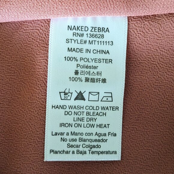 Naked Zebra Dressy Overlap Tank Top Blouse Camisole NWOT EUC Small Dusty Pink - Picture 8 of 8